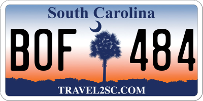 SC license plate BOF484