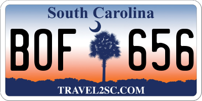 SC license plate BOF656
