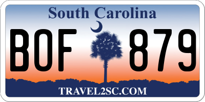 SC license plate BOF879
