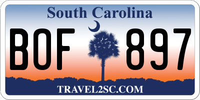 SC license plate BOF897