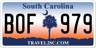 SC license plate BOF979