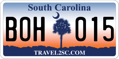 SC license plate BOH015