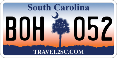 SC license plate BOH052