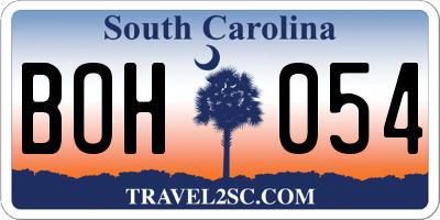 SC license plate BOH054