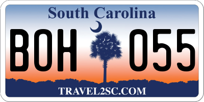 SC license plate BOH055