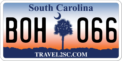 SC license plate BOH066