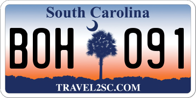 SC license plate BOH091