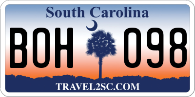 SC license plate BOH098