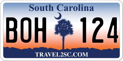 SC license plate BOH124