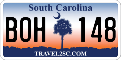 SC license plate BOH148