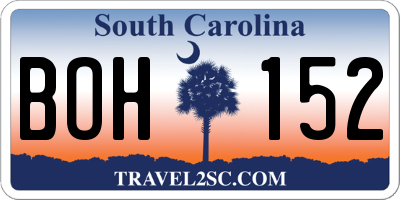 SC license plate BOH152