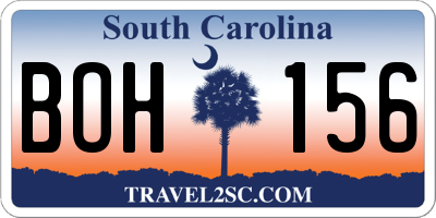 SC license plate BOH156