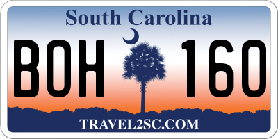 SC license plate BOH160