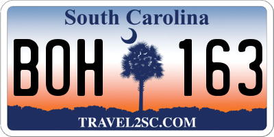 SC license plate BOH163
