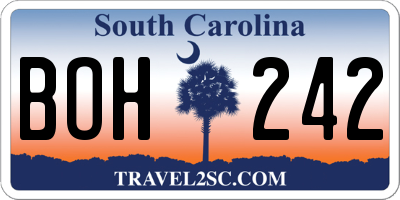 SC license plate BOH242