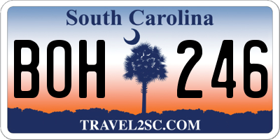 SC license plate BOH246