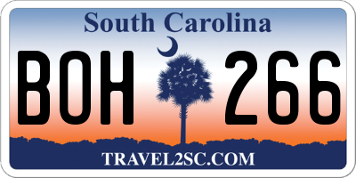 SC license plate BOH266