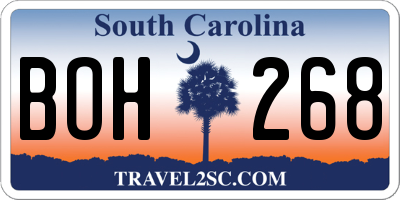 SC license plate BOH268