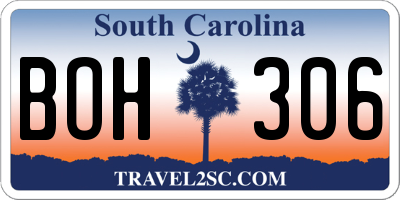 SC license plate BOH306
