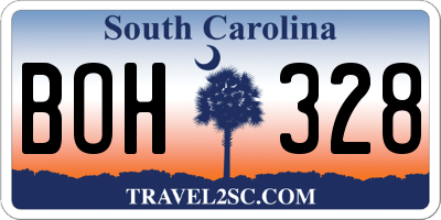 SC license plate BOH328