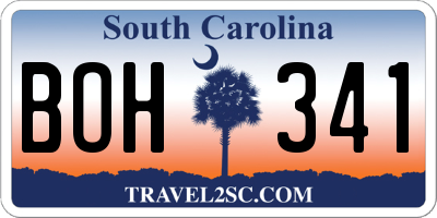 SC license plate BOH341