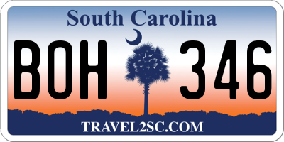SC license plate BOH346