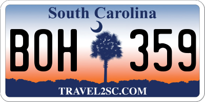 SC license plate BOH359