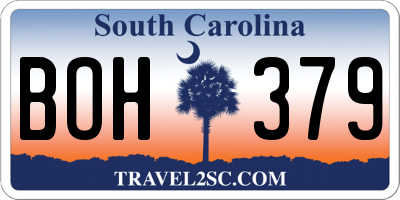 SC license plate BOH379