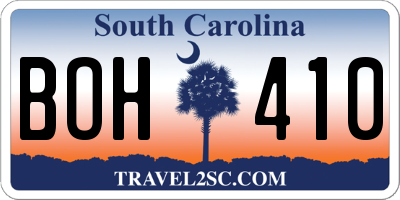 SC license plate BOH410