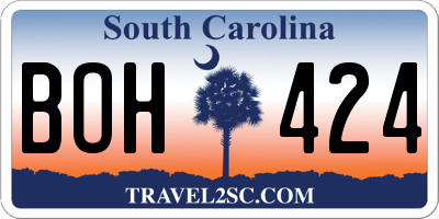 SC license plate BOH424