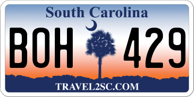 SC license plate BOH429