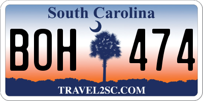 SC license plate BOH474