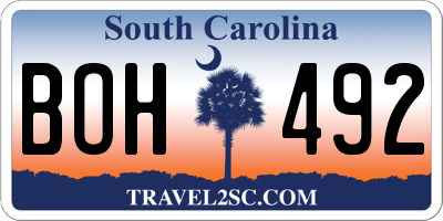 SC license plate BOH492