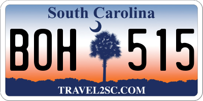 SC license plate BOH515