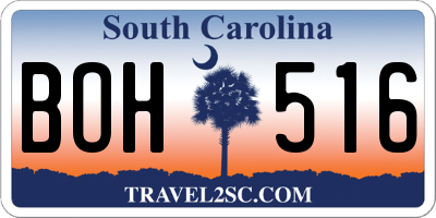 SC license plate BOH516