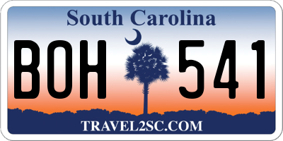 SC license plate BOH541