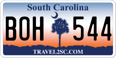 SC license plate BOH544