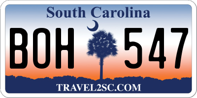 SC license plate BOH547