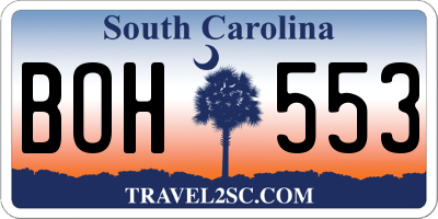SC license plate BOH553