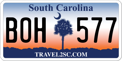 SC license plate BOH577