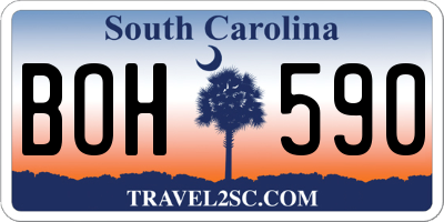 SC license plate BOH590