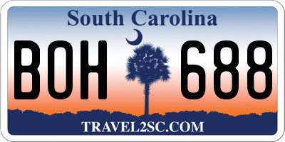 SC license plate BOH688