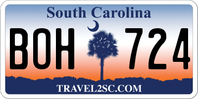 SC license plate BOH724