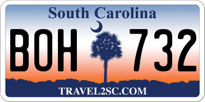 SC license plate BOH732