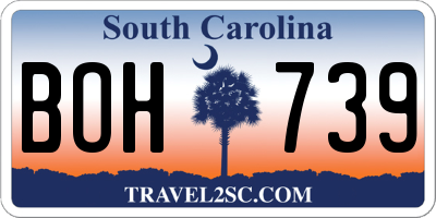 SC license plate BOH739