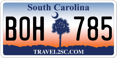 SC license plate BOH785
