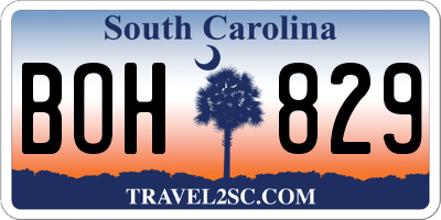 SC license plate BOH829