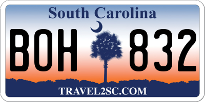 SC license plate BOH832