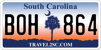 SC license plate BOH864