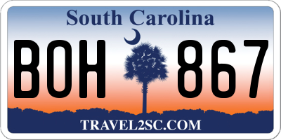 SC license plate BOH867